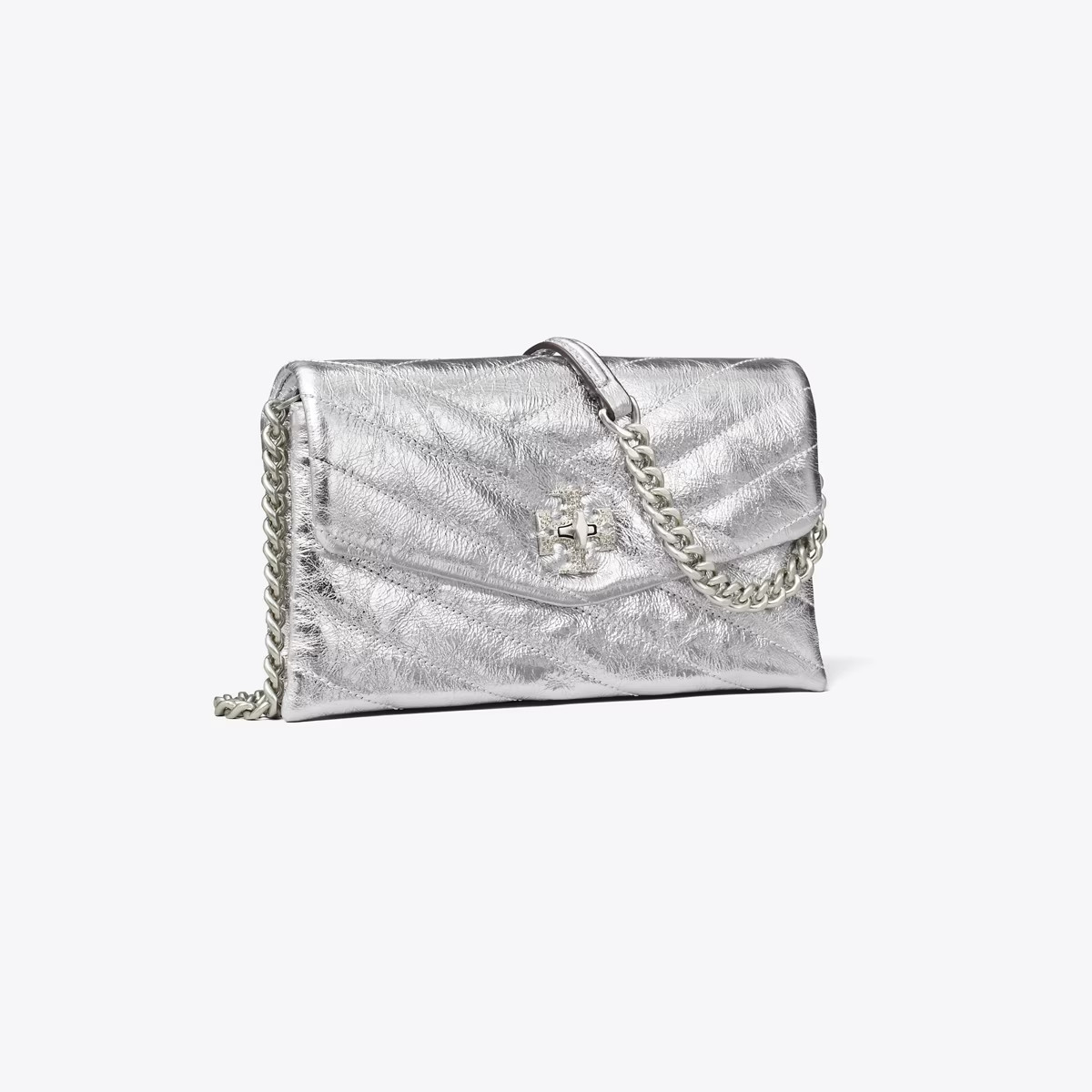 Kira Chevron Metallic Pave Logo Chain Wallet: Women's Designer Mini Bags | Tory Burch | Tory Burch (US)