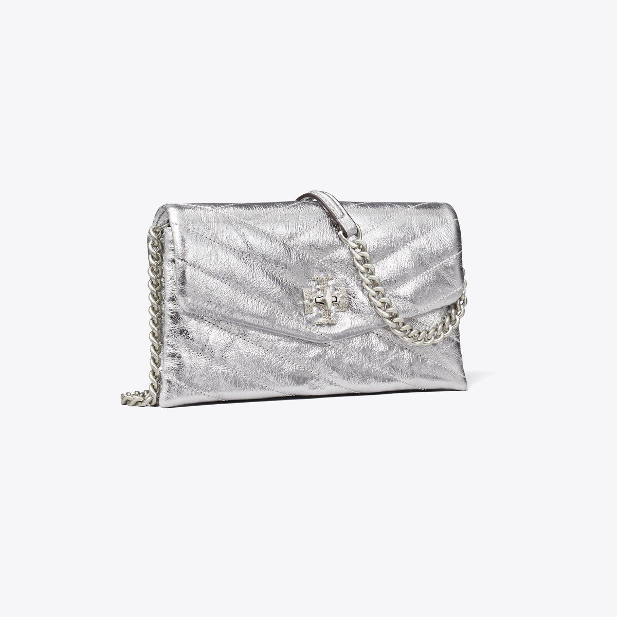 Kira Chevron Metallic Pave Logo Chain Wallet: Women's Designer Mini Bags | Tory Burch | Tory Burch (US)