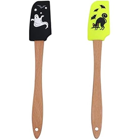 Hemoton 2pcs Halloween Wooden Handle Silicone Scraper Cream Spatula Baking Gadget Baking Supplies Ki | Amazon (US)