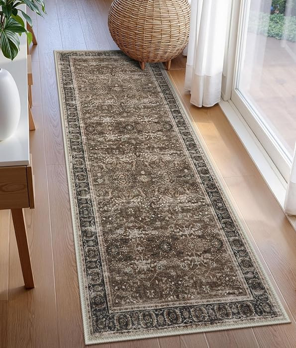 Lahome Boho 2x6 Brown Kitchen Runner Rugs Non Skid Washable, Vintage Carpet Runners for Hallway 6... | Amazon (US)