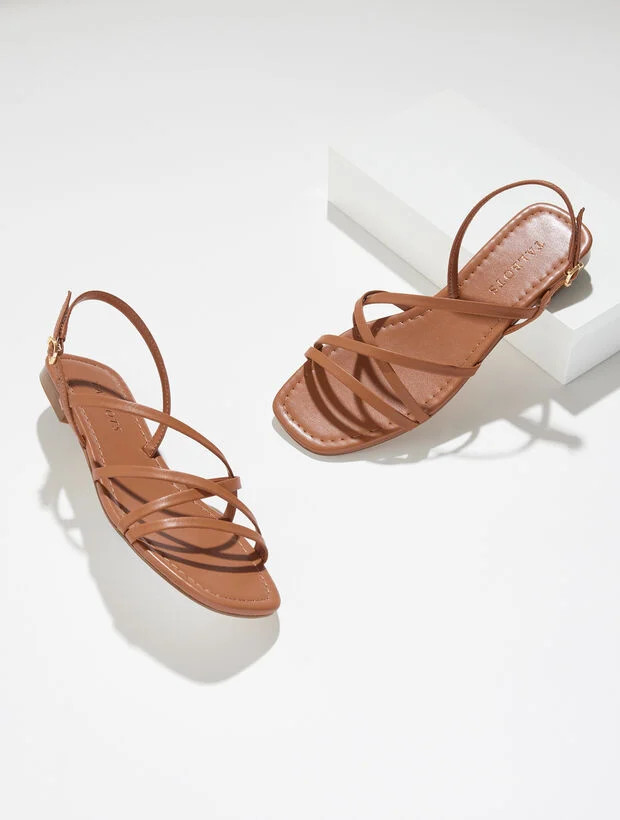 Liana Strappy Nappa Flats | Talbots