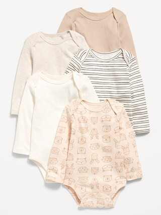 Unisex Long-Sleeve Bodysuit 5-Pack for Baby | Old Navy (US)