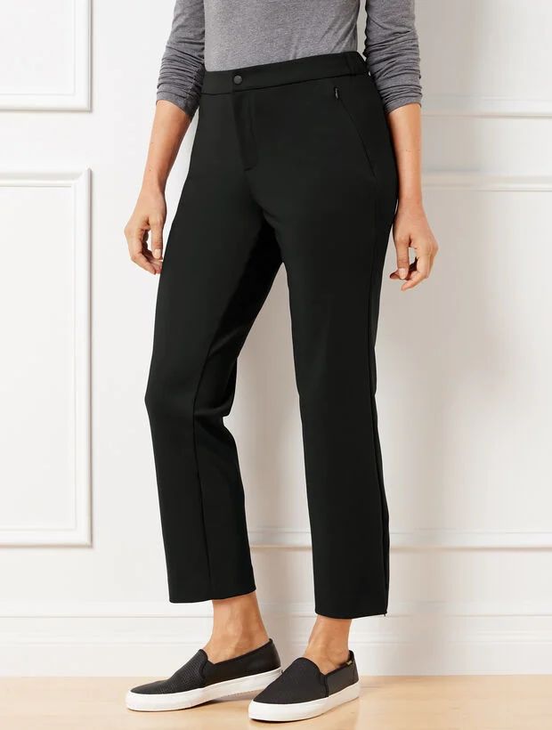 Luxe Comfort Straight Leg Travel Pants with Zipper | Talbots