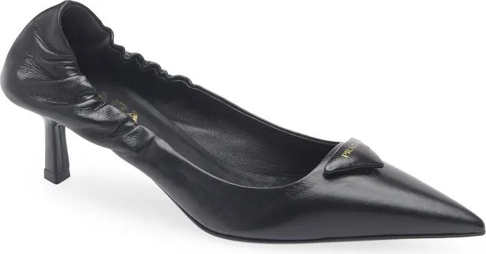 Prada Triangle Logo Pointed Toe Pump (Women) | Nordstrom | Nordstrom