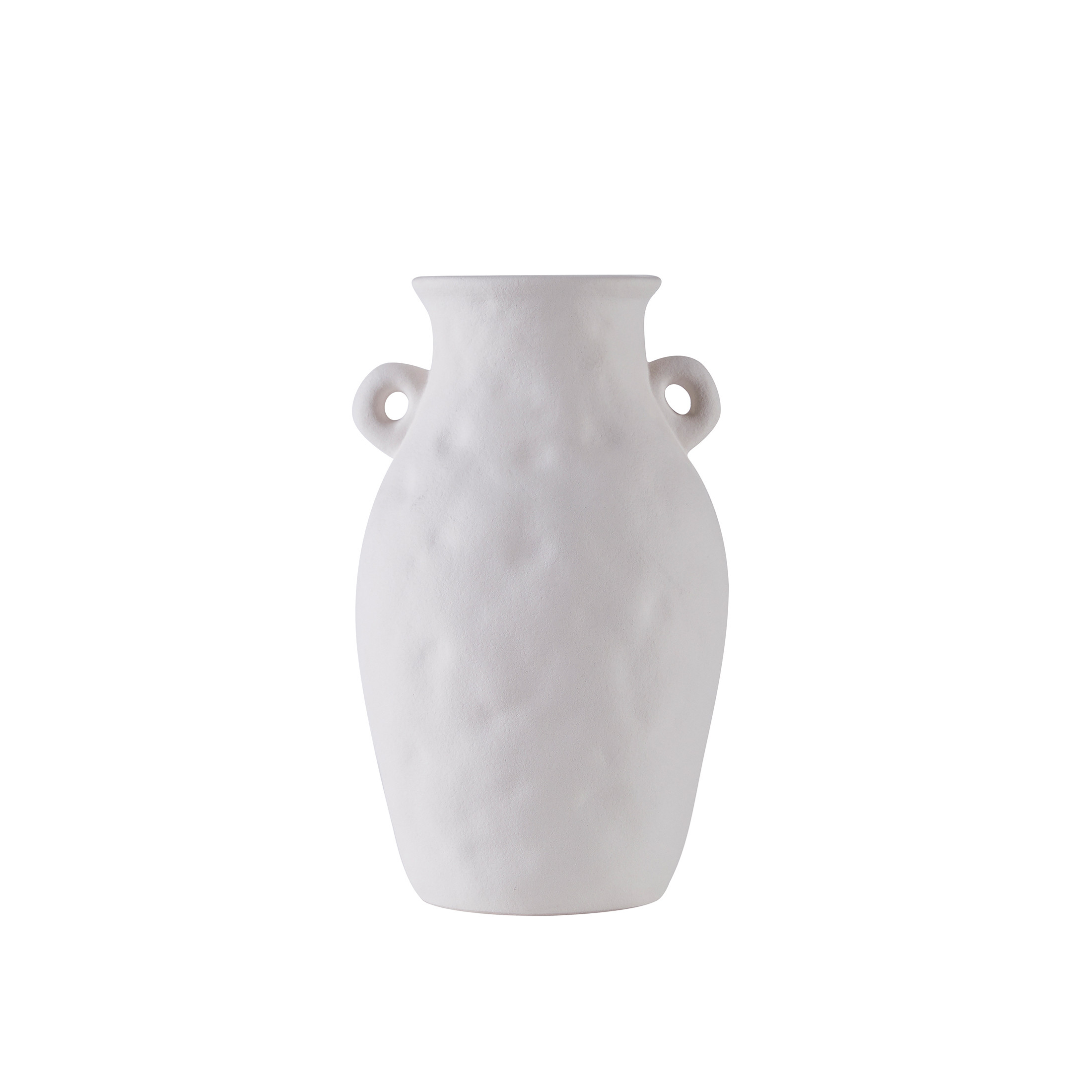 9" White Textured Ceramic Vase with Handles - Walmart.com | Walmart (US)