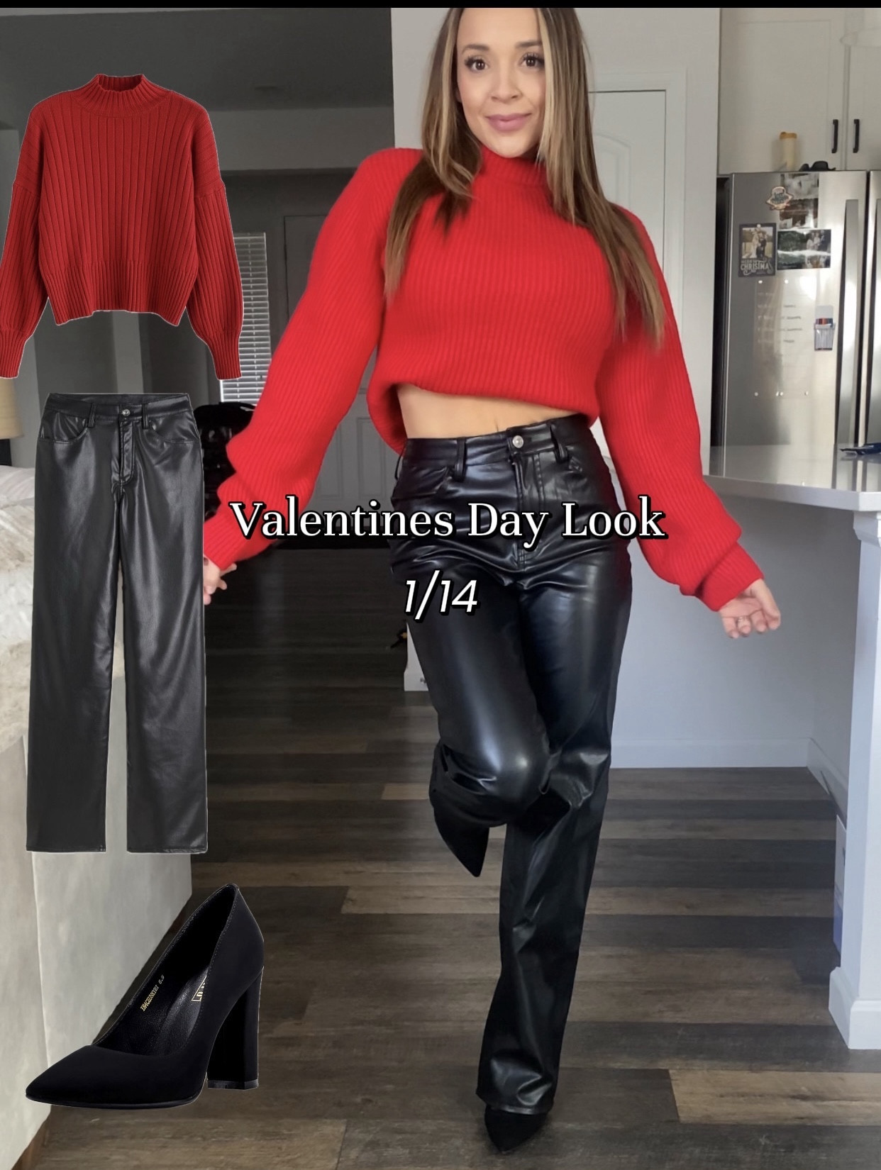 Day 1 of my mini Valentines Day Look series.

I have SO many cute outfit ideas! Ranging from fancy date night, brunch date, or date night in looks❤️

Size 4 in the pants
Shoes - TTS
Sadly I couldn’t find the exact sweater, but I linked a few similar!


And make sure to follow along to see them all 🫶🏼❤️

#valentines #valentinesday #valentinesdayoutfit #valentinesdaylook #redsweater #leatherpants #dinnerdate #datenightout #datenightoutfits #outfitideas #valentines_day #dateoutfit #liketoknowit #winterlooks #warmoutfit #falllooks

#LTKstyletip #LTKsalealert #LTKfindsunder50