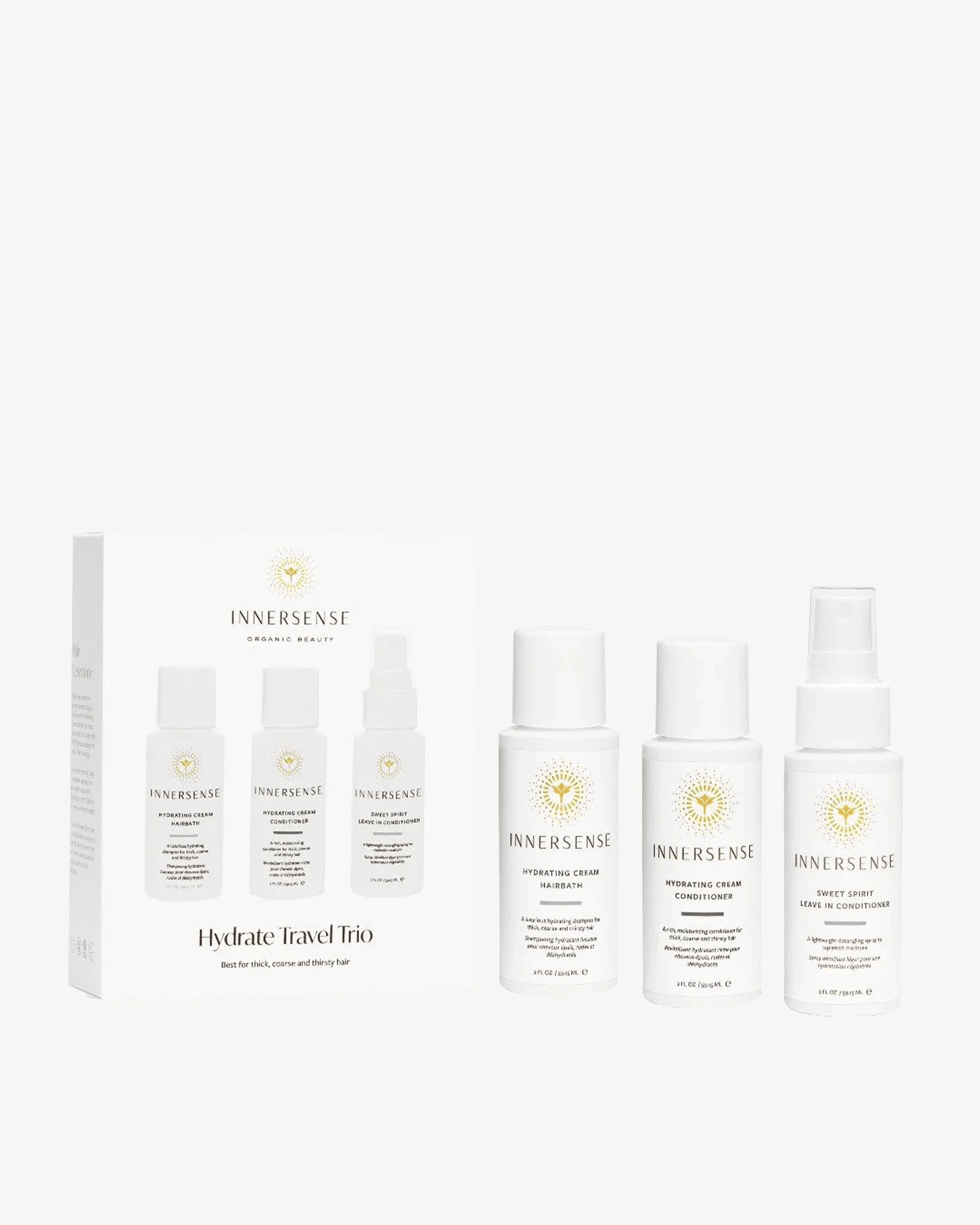 Innersense Hydrate Travel Trio - Travel-Size Natural Shampoo & Conditioner | Credo Beauty