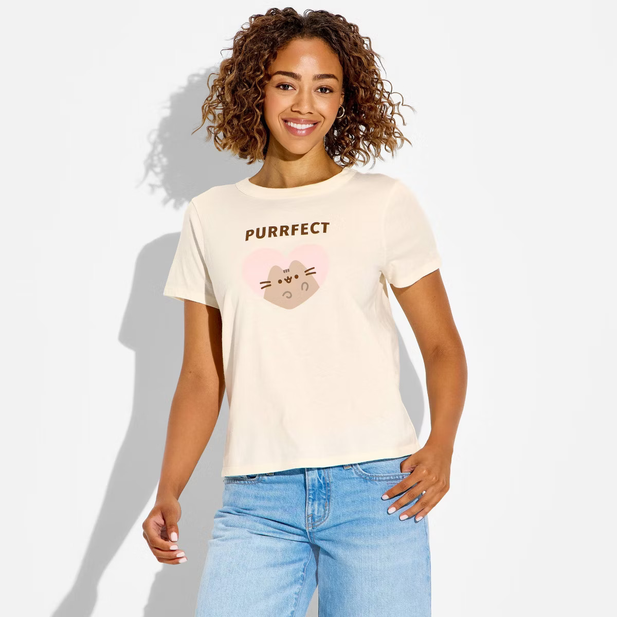 Women's Purrfect Pusheen Short Sleeve Graphic T-Shirt - White | Target