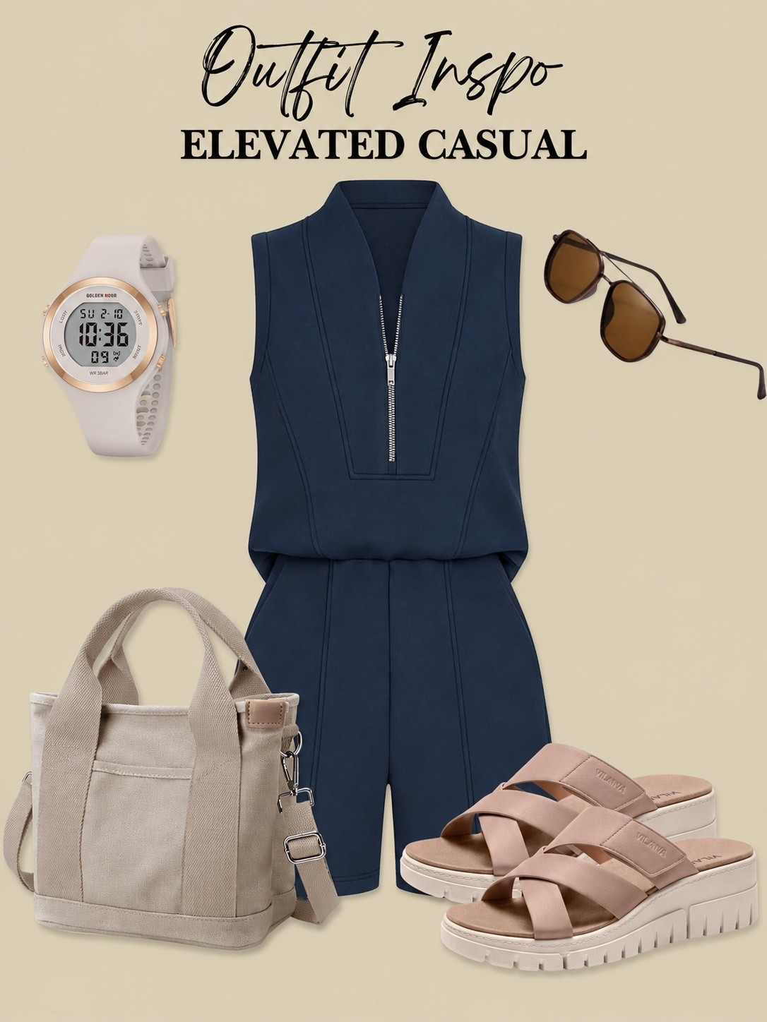 Facebook Caption:

This navy romper is giving effortless polish with zero effort. 💙 One piece, comfy platform slides, and a neutral tote = an outfit that works for errands, travel, lunch dates, and everything in between.

Amazon Fashion

#LTKootd