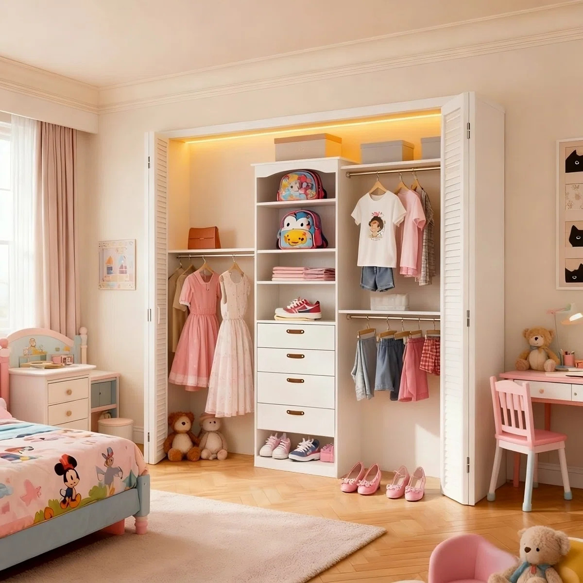 23.6"-118" W Closet System with 4 Drawers and 3 Adjustable Shelves | Wayfair North America