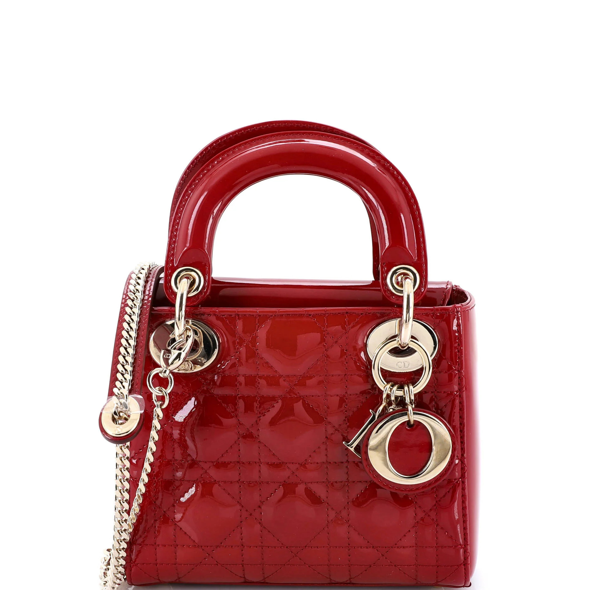Christian Dior Lady Dior Chain Bag Cannage Quilt Patent Mini | Rebag