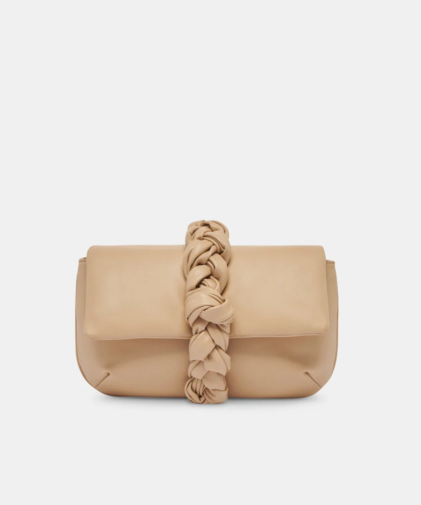 CARA CLUTCH DUNE SOFT NAPPA LEATHER | DolceVita.com