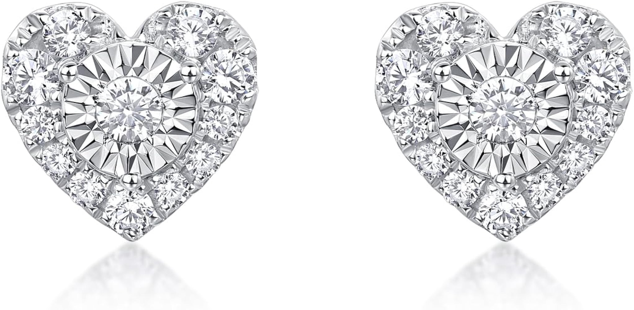 SYTAEHI®Lab Grown Diamond Stud Earrings for Women, 925 Sterling Silver Studs, Crystal Clear Ston... | Amazon (US)