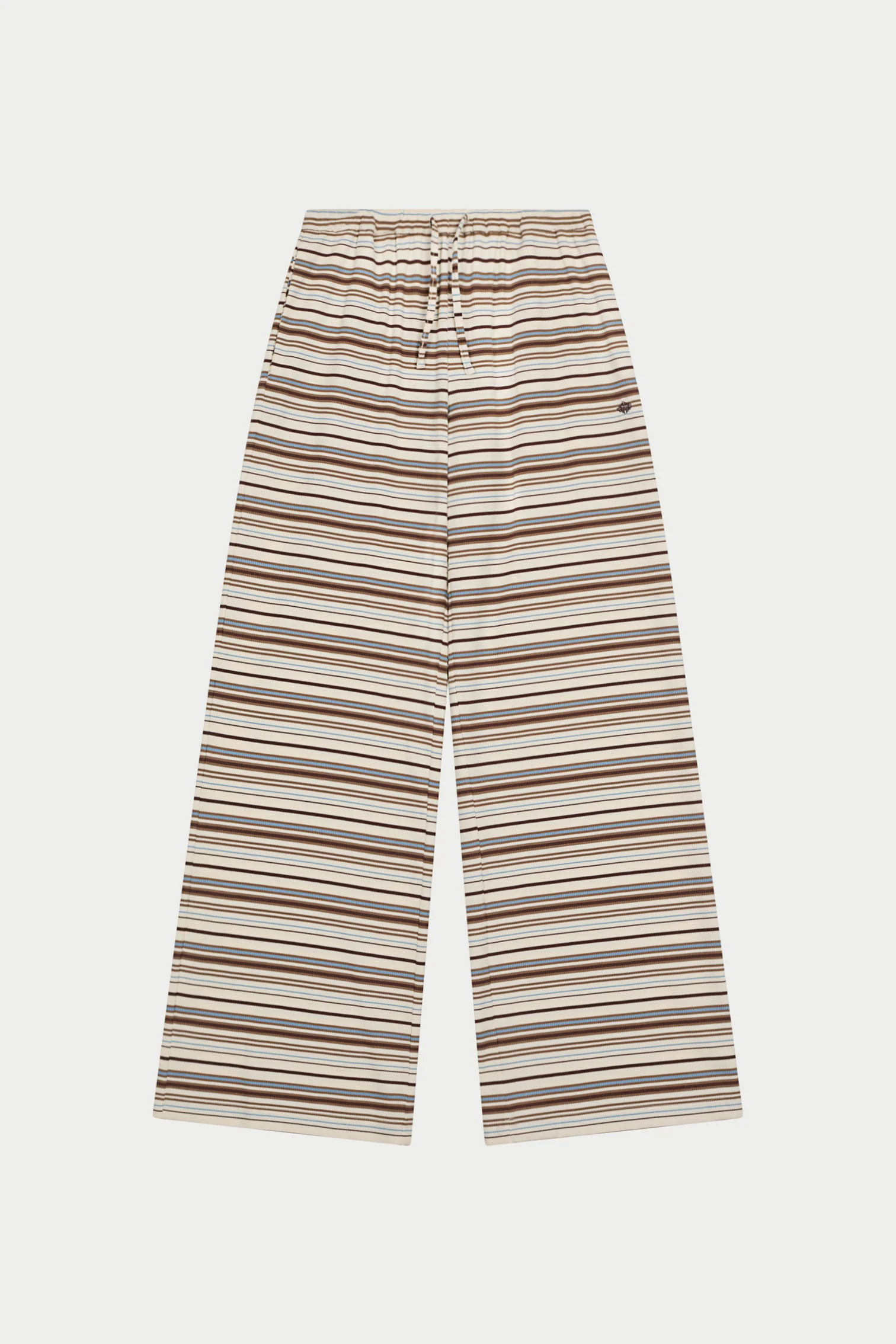 STRIPE WIDE LEG TROUSERS - BEIGE | The Couture Club