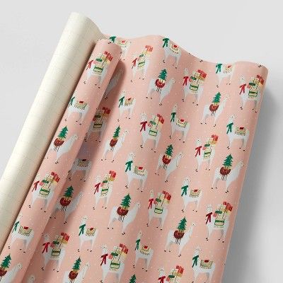 Llama Gift Wrap Blush - Wondershop&#8482; | Target