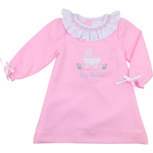 Pink Honeycomb Smocked Big Sister Dress | Cecil and Lou