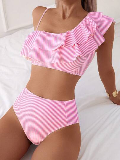 Swim Basics Women's Summer Beach Outfit, Casual Holiday Travel Beach Floral & Random Stripe Patch... | SHEIN