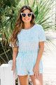 All About You Tie Dye Romper Blue | The Pink Lily Boutique