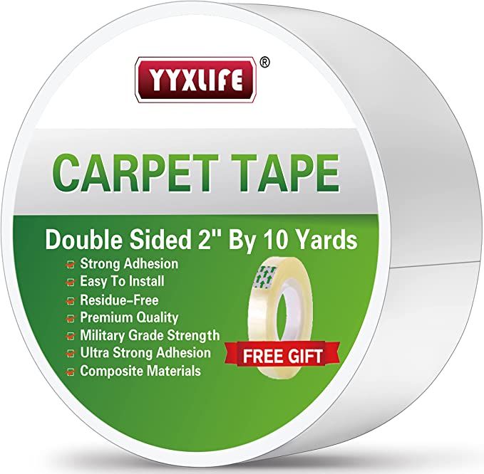 YYXLIFE Double Sided Removable Rug Tape - Carpet Adhesive for Hardwood Floors, 2 Inch x 10 Yards,... | Amazon (US)