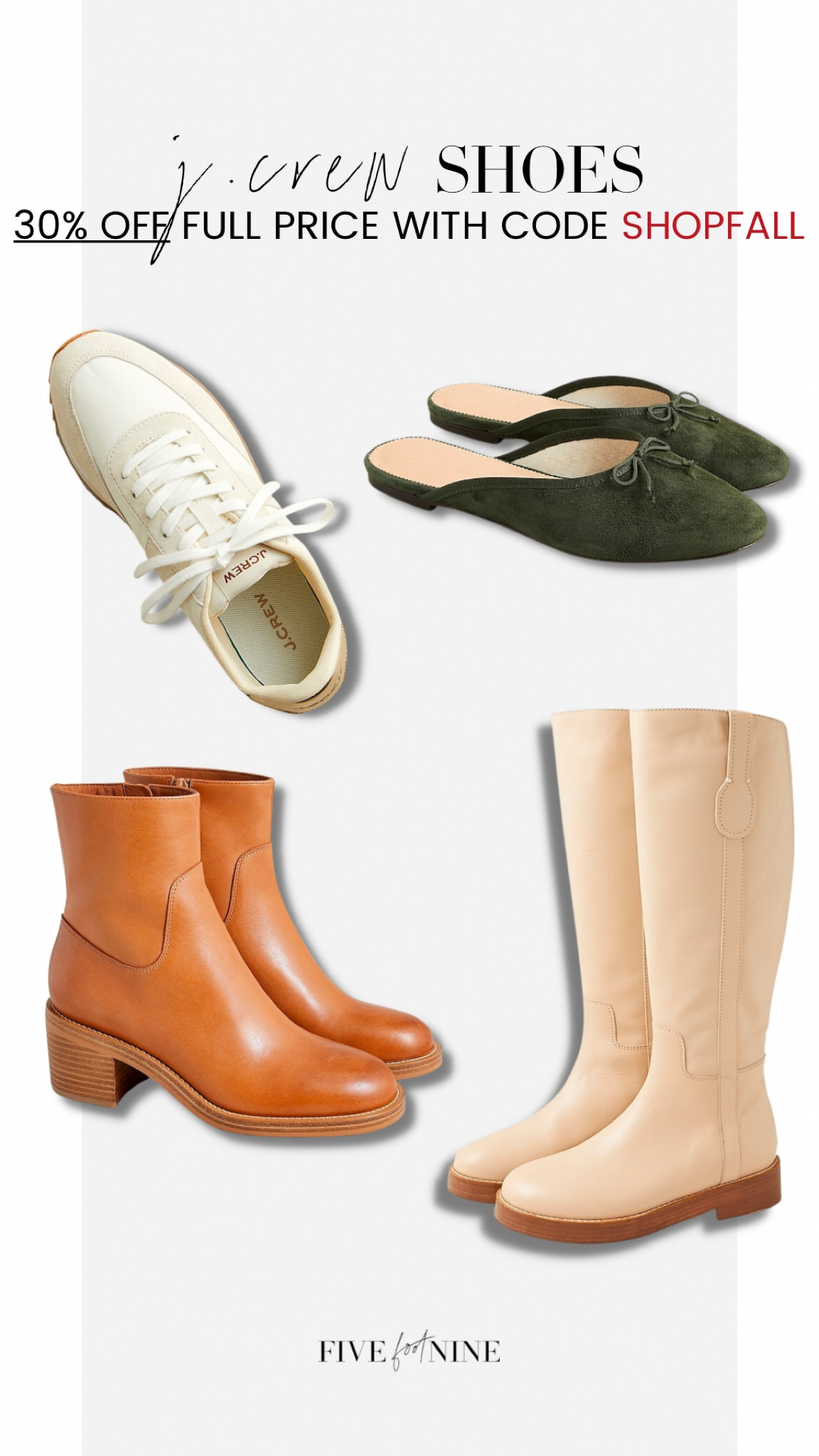 J.Crew fall shoes // boots // ballet slides // white sneakers 

#LTKshoecrush #LTKsalealert #LTKSeasonal