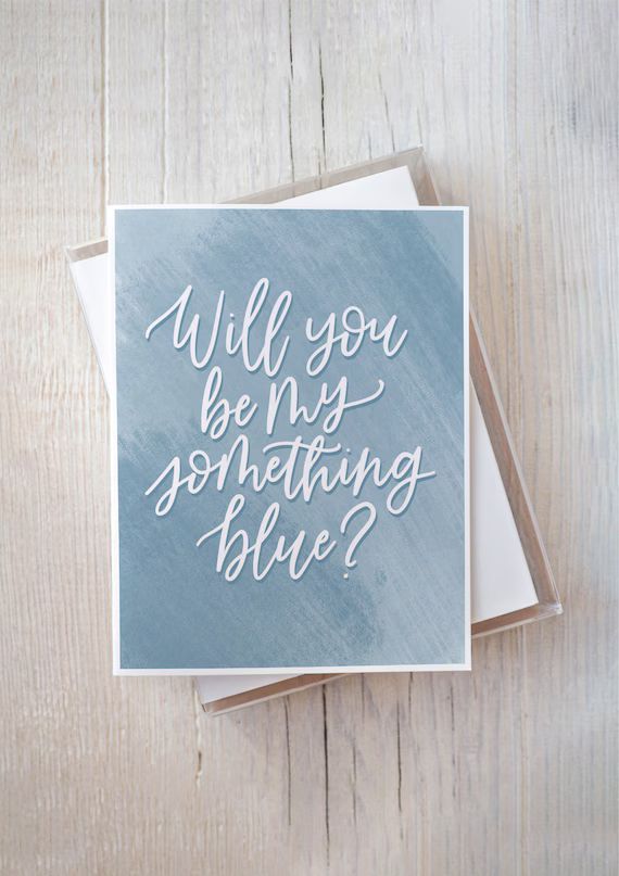 BEST SELLER Will You Be My Something Blue Card, Wedding Party Proposal Card, Bridesmaid Greeting ... | Etsy (US)