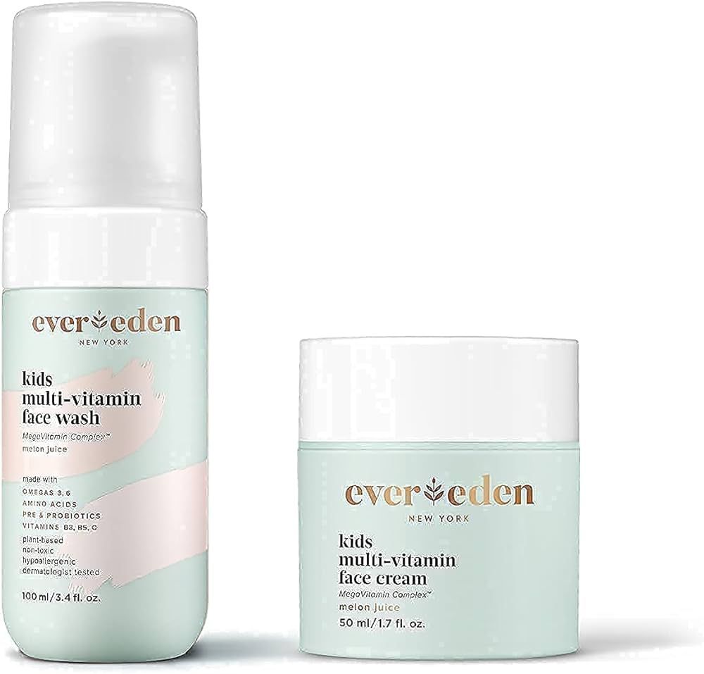 Evereden Kids Face Cream, 1.7 oz. & Kids Face Wash, 3.4 fl oz. | Melon Juice Scent | 2 Item Bundl... | Amazon (US)