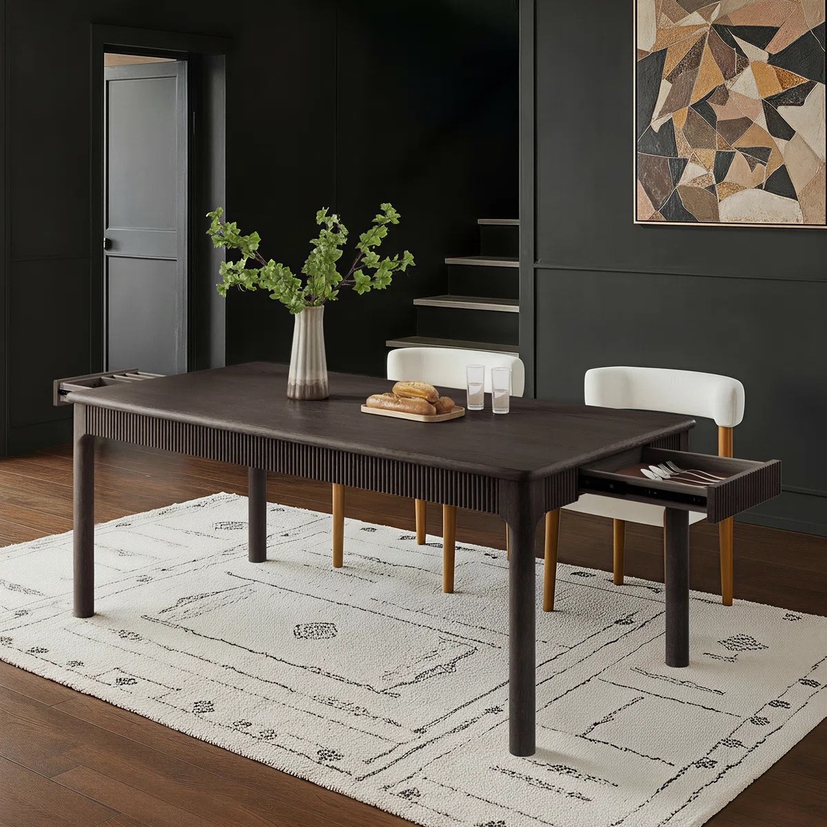 Guillermina Modern 72'' W Fluted Solid Wood Dining Table with Built-In Storage Drawers

#LTKdayinmylife #LTKHome #LTKOver40