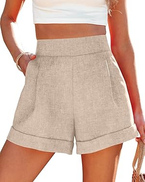 Wihion Women Summer Wide Leg Shorts High Waisted Casual Bermuda Shorts Lightweight Workwear Short... | Amazon (US)