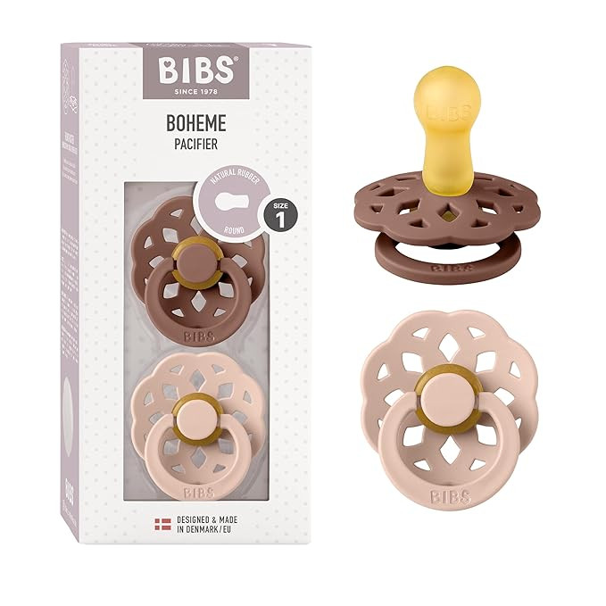 BIBS Pacifiers - Boheme Collection | BPA-Free Baby Pacifier | Made in Denmark | Set of 2 Woodchuc... | Amazon (US)