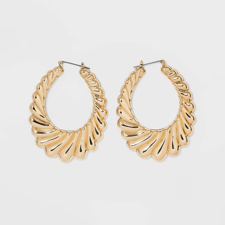 Oval Swirl Hoop Earrings - Wild Fable™ Gold | Target
