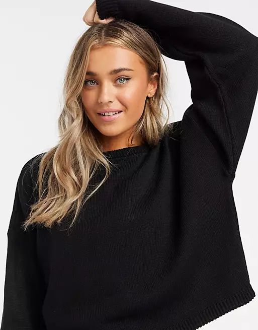 In The Style x Lorna Luxe lola knitted sweater set in black | ASOS (Global)