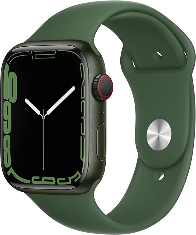 Apple Watch Series 7 (GPS + Cellular, 45mm) Green Aluminum Case with Clover Sport Band, Regular (... | Amazon (US)