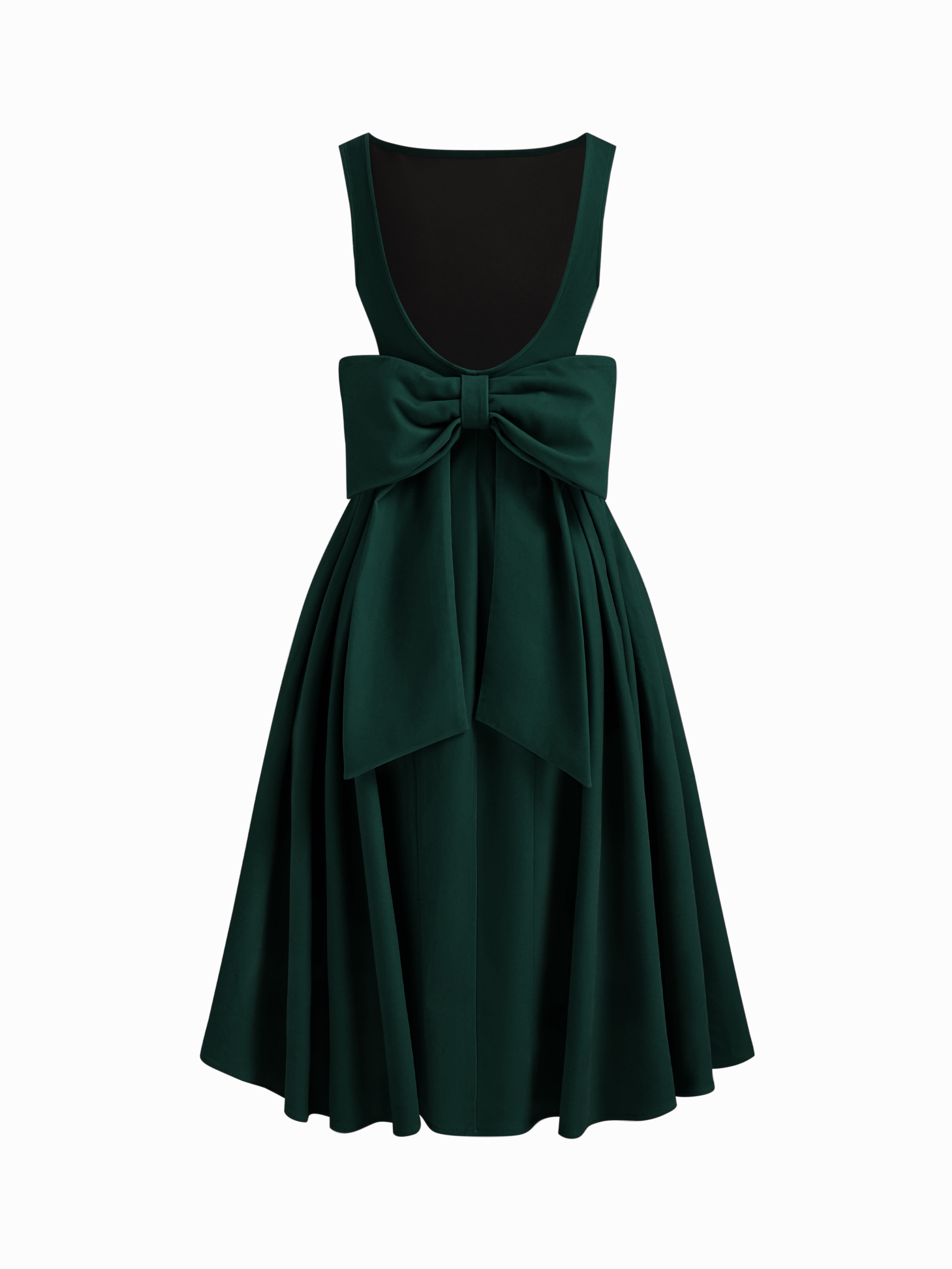 Velvet Velvet Boat Neck Bowknot Backless Midi Dress For Party/Clubbing | Cider