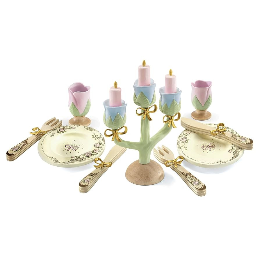 DJECO Role Play Princesses Dishes Playset - Pretend Play Royal Princess - Convenient Size Toys, F... | Amazon (US)