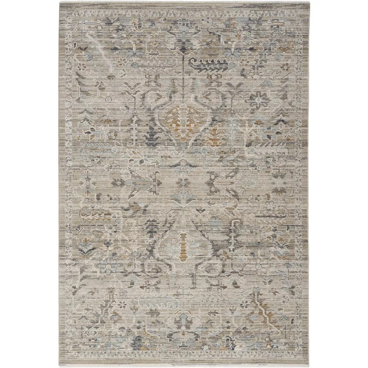 Nourison Nyle Vintage Floral Bohemian Indoor Rug Ivory Taupe 5'3" x 7'10" | Target