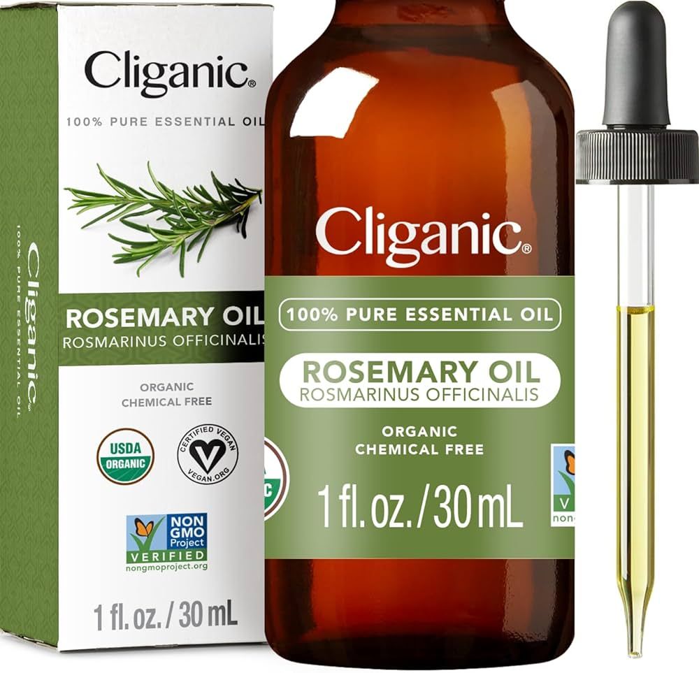 Cliganic Organic Rosemary Essential Oil for Hair, Skin, Aromatherapy - 100% Pure Natural Undilute... | Amazon (US)