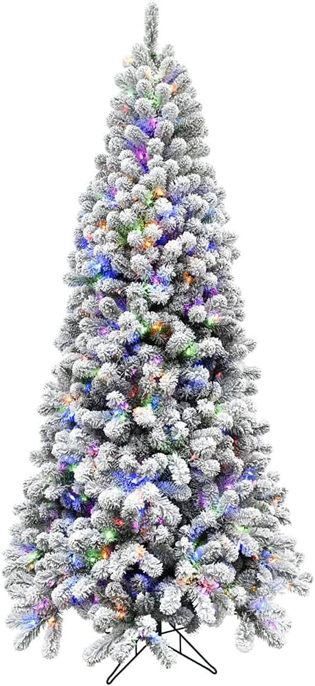 Fraser Hill Farm 6.5-ft. Silverton Fir Snowy Christmas Tree with Dual Multicolor & Warm White LED... | Amazon (US)
