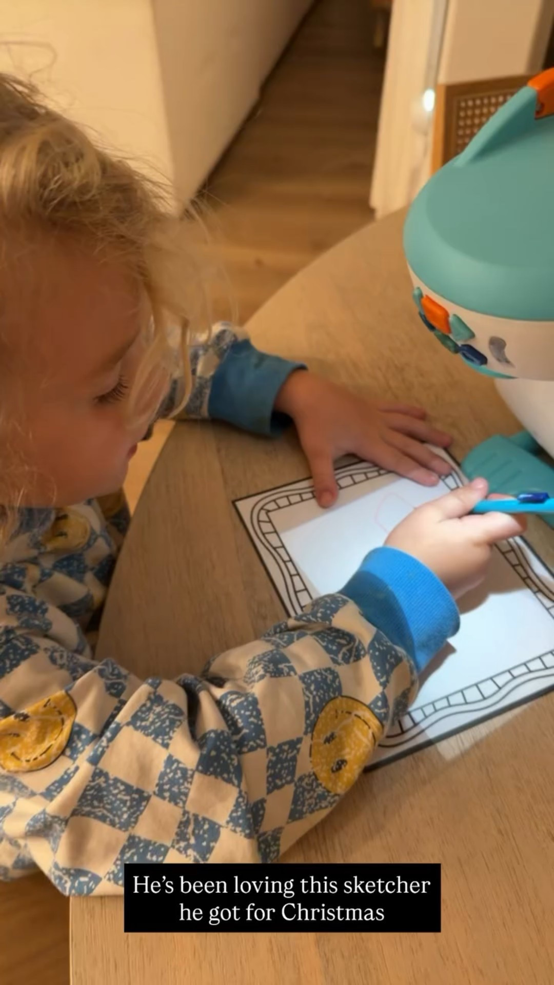 He’s been loving this sketcher he got for Christmas