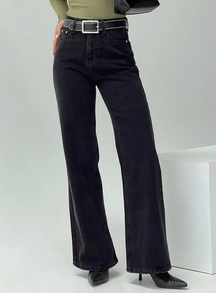 Maple Flare Jeans Washed Black | Princess Polly US