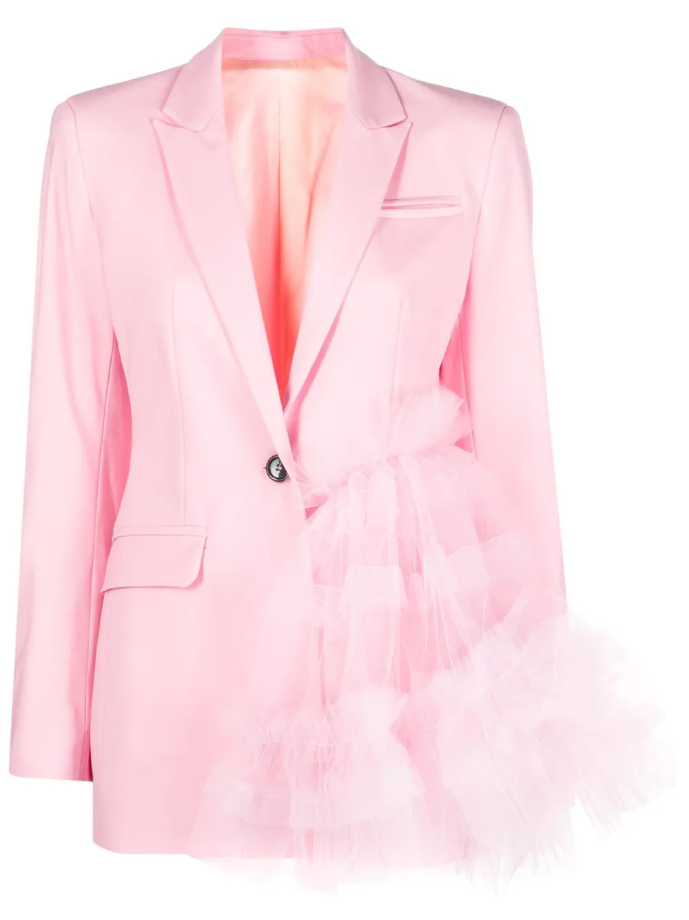 ACT Nº1 tulle-ruffle Wool Blazer - Farfetch | Farfetch Global