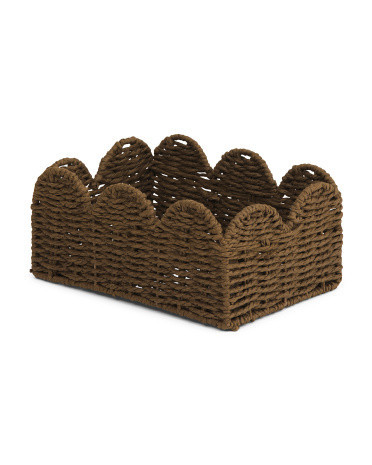 Small Paper Rectangular Basket With Scallop Accent | TJ Maxx