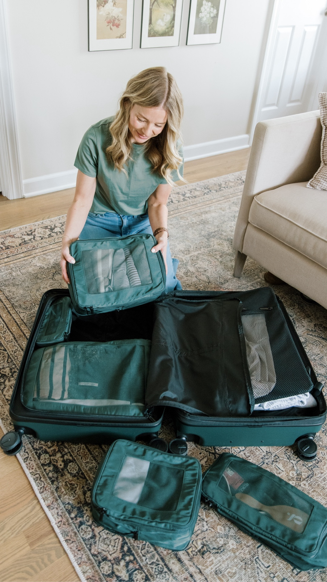 #ad Putting this Quince travel set to the test ✈️

The 24” expandable hard shell suitcase + recycled nylon compression packing cubes made packing so much easier. I compressed just one cube for bulkier pieces and still had room to spare.

High quality, thoughtfully designed, and a fraction of the price of comparable luggage.

Everything linked here from @onequince .
#QuincePartner

#LTKhome #LTKtravel #LTKitbag