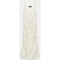 Zara - Sequin Red Midi Dress - Ecru - L - Woman | Zara US