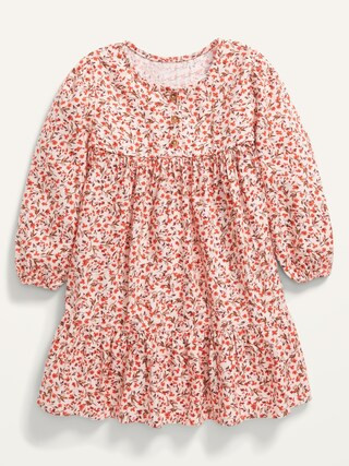 Long-Sleeve Floral A-Line Dress for Toddler Girls | Old Navy (US)