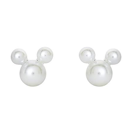 Disney Silver Plate Mickey Mouse Crystal Birthstone Stud Earrings | Amazon (US)