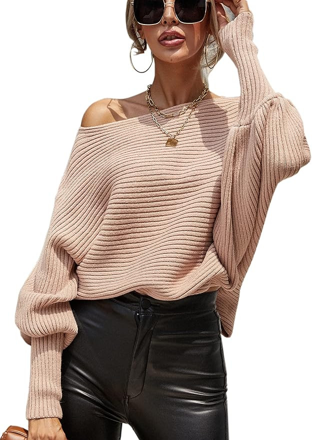 ECOWISH Women Sweater Long Sleeve Color Block Knit Pullover Sweaters Crew Neck Patchwork Casual L... | Amazon (US)