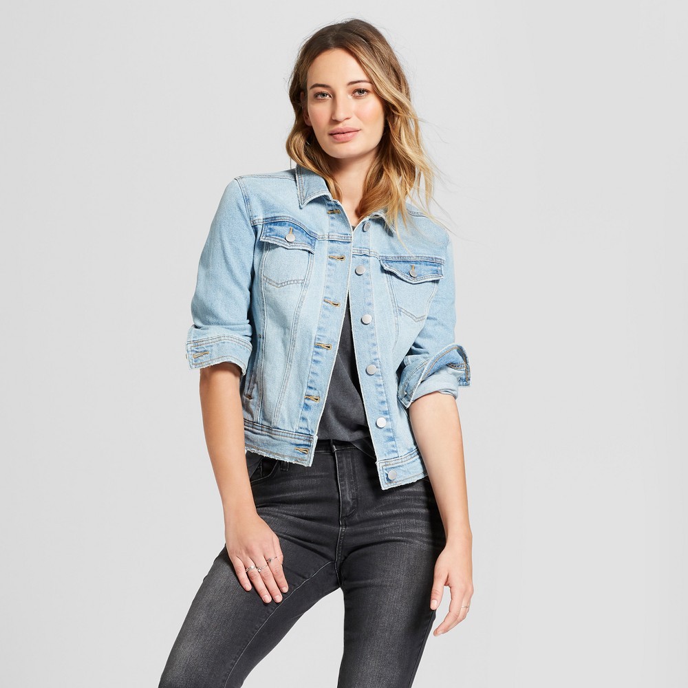 Women's Freeborn Denim Jacket - Universal Thread Light Wash M, Blue | Target