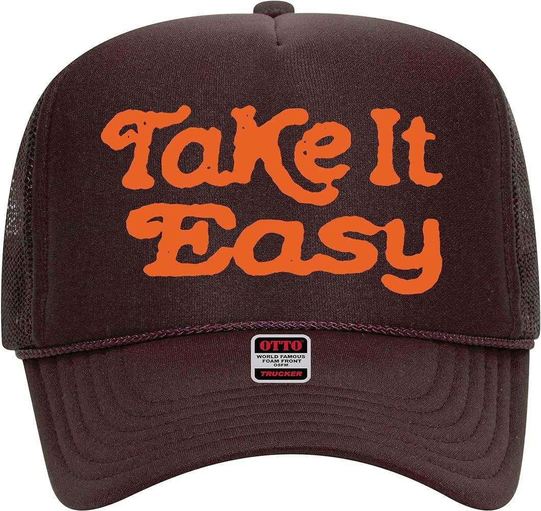 Take It Easy Trucker Hat - Premium Snapback for Men and Women - Vintage Cowboy Funny Western Tren... | Amazon (US)