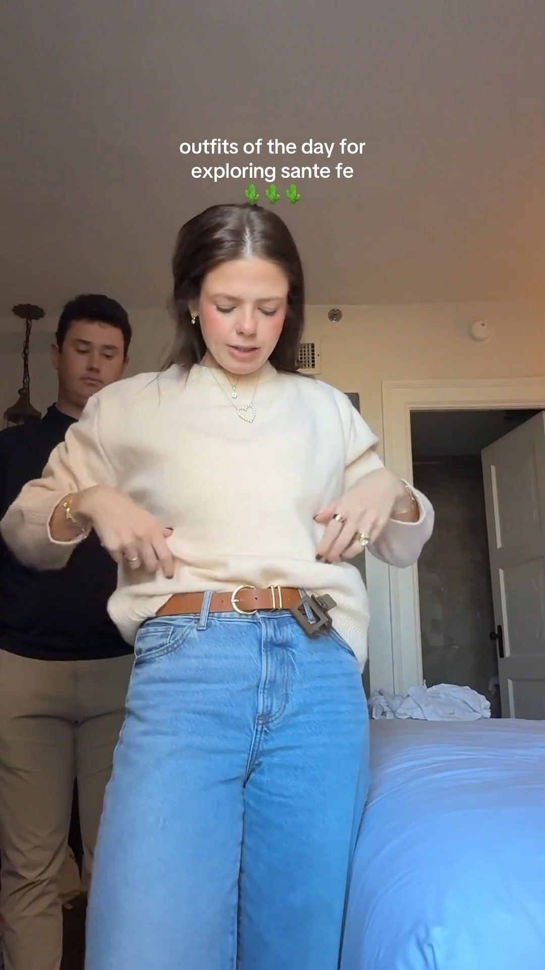 what we wore to explore santa fe today! Express, jeans, denim, Express jeans, Veja, vacation, fall fashion, fall outfit, vacation outfit 

 

#LTKgrwm #LTKootd #LTKFindsUnder50