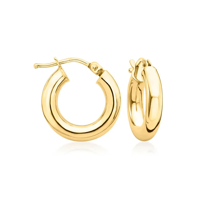 Italian 3mm 18kt Yellow Gold Huggie Hoop Earrings. 1/2" | Ross-Simons